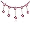 Image 4 : 14KT White Gold 9.80ctw Ruby and Diamond Necklace