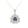 Image 4 : 14KT White Gold 3.62ct Tanzanite and Diamond Pendant with Chain