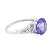 Image 2 : 14KT White Gold 3.45ct Tanzanite and Diamond Ring