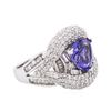 Image 2 : 14KT White Gold 2.94ct Tanzanite and Diamond Ring