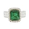 Image 3 : 14KT Two-Tone Gold 3.45ct Emerald and Diamond Ring