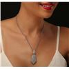 Image 1 : 14KT White Gold 5.96ctw Diamond Pendant With Chain