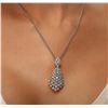 Image 2 : 14KT White Gold 5.96ctw Diamond Pendant With Chain
