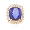 Image 3 : 14KT Rose Gold 25.52ct GIA Certified Tanzanite and Diamond Ring