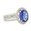 Image 2 : 14KT White Gold 1.87ct Tanzanite and Diamond Ring