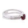 Image 4 : 14KT White Gold 0.80ct Ruby and Diamond Ring