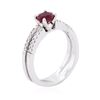 Image 7 : 14KT White Gold 0.80ct Ruby and Diamond Ring