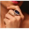 Image 2 : 14KT Yellow Gold 21.26ct Tanzanite and Diamond Ring
