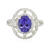 Image 3 : 14KT White Gold 2.01ct Tanzanite and Diamond Ring