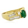 Image 4 : 18KT Yellow Gold 0.55ct Emerald and Diamond Ring