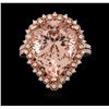 Image 3 : 14KT Rose Gold 10.76ct Morganite and Diamond Ring