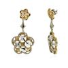 Image 4 : 14KT Yellow Gold 0.75ctw Diamond Dangle Earrings