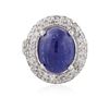 Image 3 : 14KT White Gold 8.71ct Tanzanite and Diamond Ring