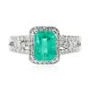 Image 3 : 18KT White Gold 1.48ct Emerald and Diamond Ring