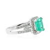 Image 4 : 18KT White Gold 1.48ct Emerald and Diamond Ring
