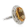 Image 4 : 14KT White Gold 8.37ct Citrine and Diamond Ring