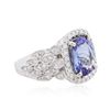 Image 2 : 14KT White Gold 3.50ct Tanzanite and Diamond Ring