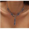 Image 1 : 18KT White Gold 14.50ctw Sapphire and Diamond Necklace