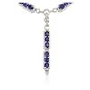 Image 4 : 18KT White Gold 14.50ctw Sapphire and Diamond Necklace