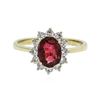 Image 1 : 14KT Yellow Gold 1.27ct Rubellite and Diamond Ring