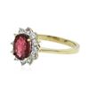 Image 2 : 14KT Yellow Gold 1.27ct Rubellite and Diamond Ring