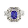 Image 1 : 14KT White Gold 1.09ct Tanzanite and Diamond Ring