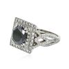 Image 4 : 14KT White Gold 3.94ctw Black Diamond Ring