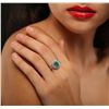 Image 1 : 14KT Two Tone Gold 1.20ct Emerald and Diamond Ring