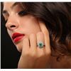 Image 2 : 14KT Two Tone Gold 1.20ct Emerald and Diamond Ring