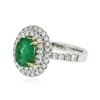 Image 4 : 14KT Two Tone Gold 1.20ct Emerald and Diamond Ring