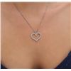 Image 2 : 14KT White Gold 1.17ctw Diamond Heart Pendant With Chain