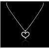 Image 3 : 14KT White Gold 1.17ctw Diamond Heart Pendant With Chain