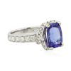 Image 2 : 18KT White Gold 3.06ct Tanzanite and Diamond Ring