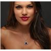 Image 2 : 14KT Yellow Gold 6.47ct Tanzanite and Diamond Pendant With Chain