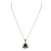 Image 3 : 14KT Yellow Gold 6.47ct Tanzanite and Diamond Pendant With Chain