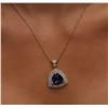 Image 5 : 14KT Yellow Gold 6.47ct Tanzanite and Diamond Pendant With Chain