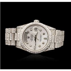 Gents 18KT White Gold 6.00ctw Diamond Super President DayDate Wristwatch