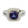 Image 1 : 14KT Two-Tone Gold 2.36ct Tanzanite and Diamond Ring