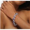 Image 2 : 14KT White Gold 24.72ctw Tanzanite and Diamond Bracelet
