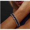 Image 6 : 14KT White Gold 21.50ctw Sapphire and Diamond Bracelet