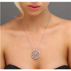 14KT White Gold 1.25ctw Diamond Pendant With Chain