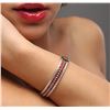 Image 1 : 14KT Yellow Gold 7.00ctw Orange Sapphire and Diamond Bangle Bracelet