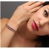 Image 2 : 14KT Yellow Gold 7.00ctw Orange Sapphire and Diamond Bangle Bracelet