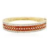 Image 3 : 14KT Yellow Gold 7.00ctw Orange Sapphire and Diamond Bangle Bracelet