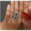 Image 5 : 14KT White Gold 1.98ctw Sapphire and Diamond Ring