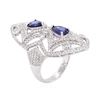 Image 7 : 14KT White Gold 1.98ctw Sapphire and Diamond Ring