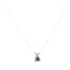 Image 3 : 14KT White Gold 1.72ct Tanzanite and Diamond Pendant with Chain