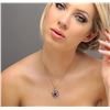 Image 2 : 14KT Yellow Gold 5.71ctw Ruby and Diamond Pendant With Chain