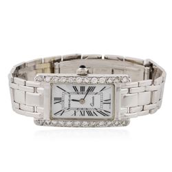 Ladies Geneve 14KT White Gold 1.07ctw Diamond Wristwatch