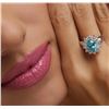 Image 1 : 14KT White Gold 3.19ct Topaz and Diamond Ring